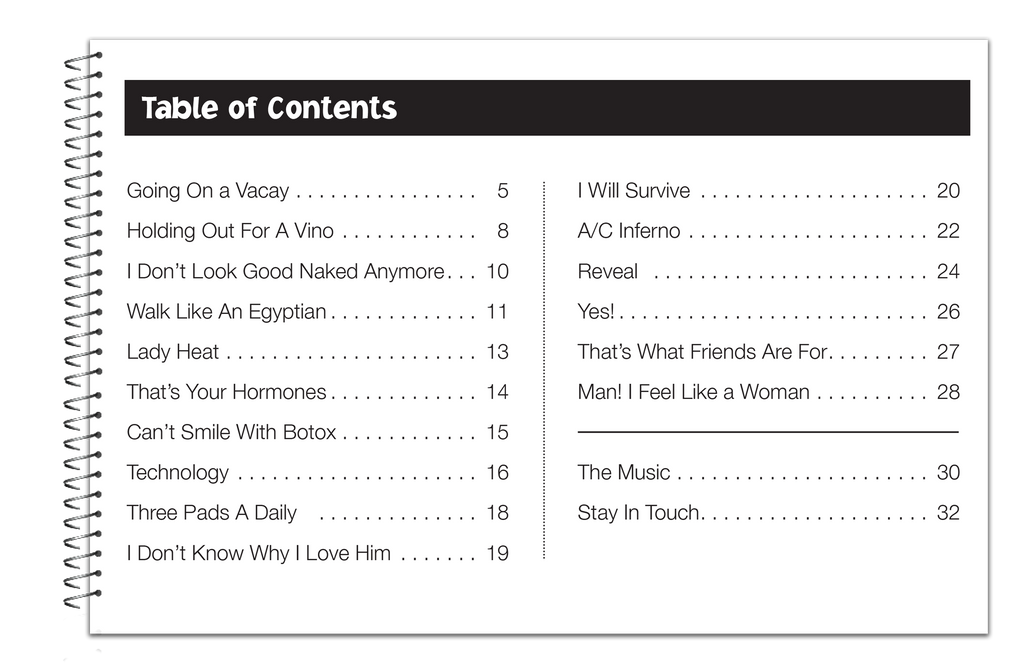 MENOPAUSE THE MUSICAL 2® Songbook